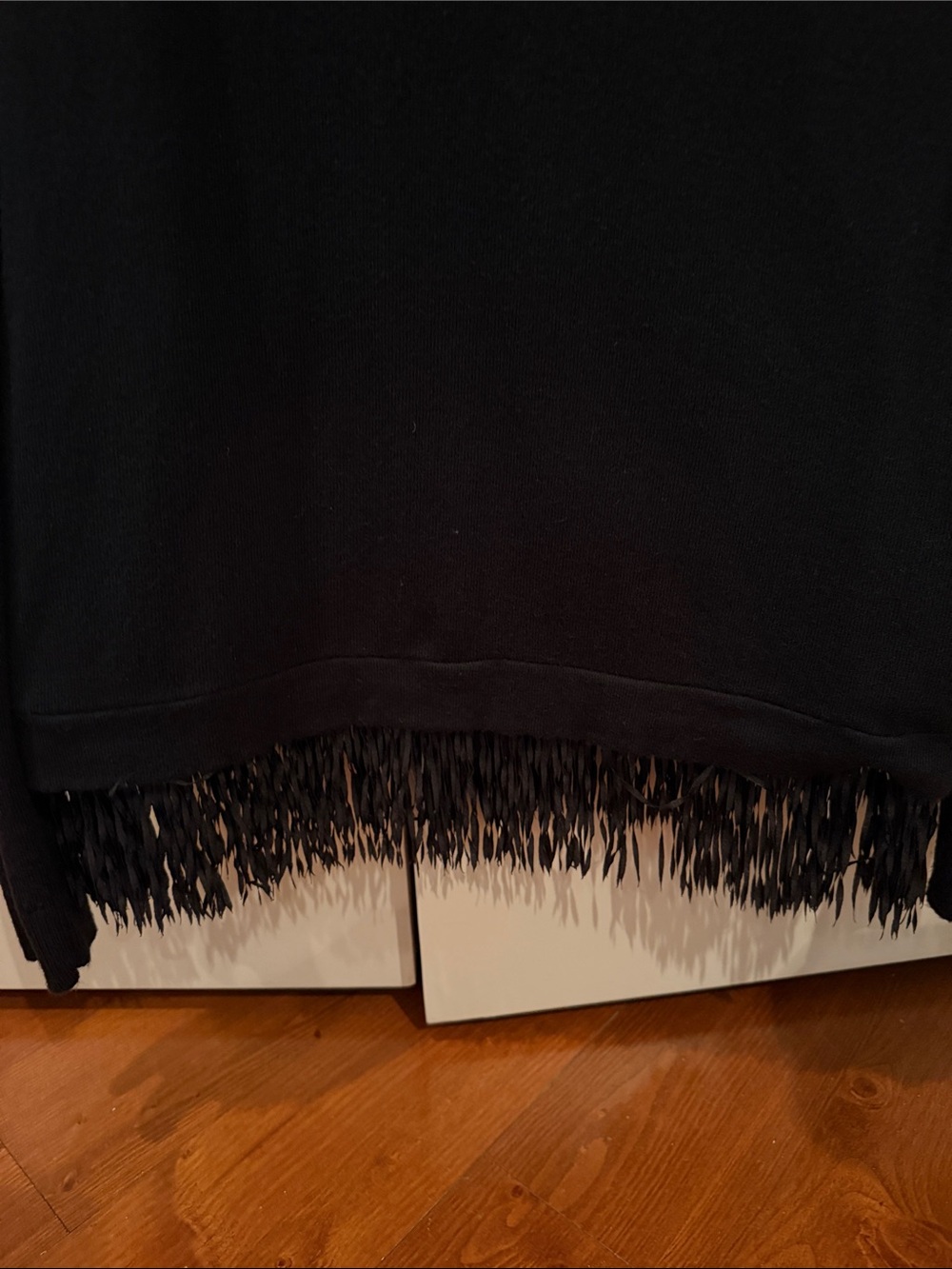 Lilly Pulitzer Black Crewneck Sweater with Fringe Trim - Picture 6 of 7